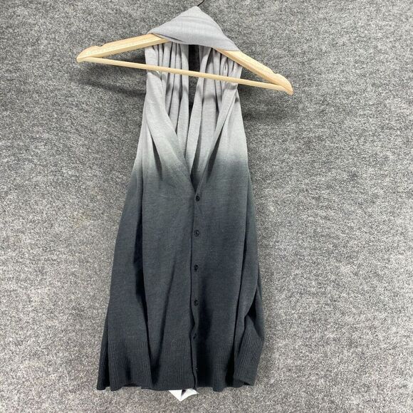 New Cruise Club Cardigan Shawl Women M Medium Black Ombre Knit Button Casual - Picture 2 of 11